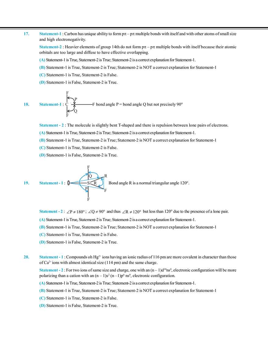 Chemical Bonding Mock Test - Page 3