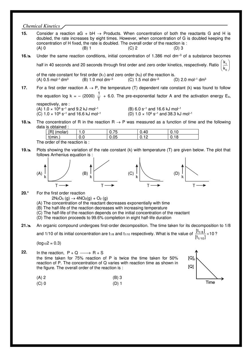 Chemical Kinetics Exercises - Page 17
