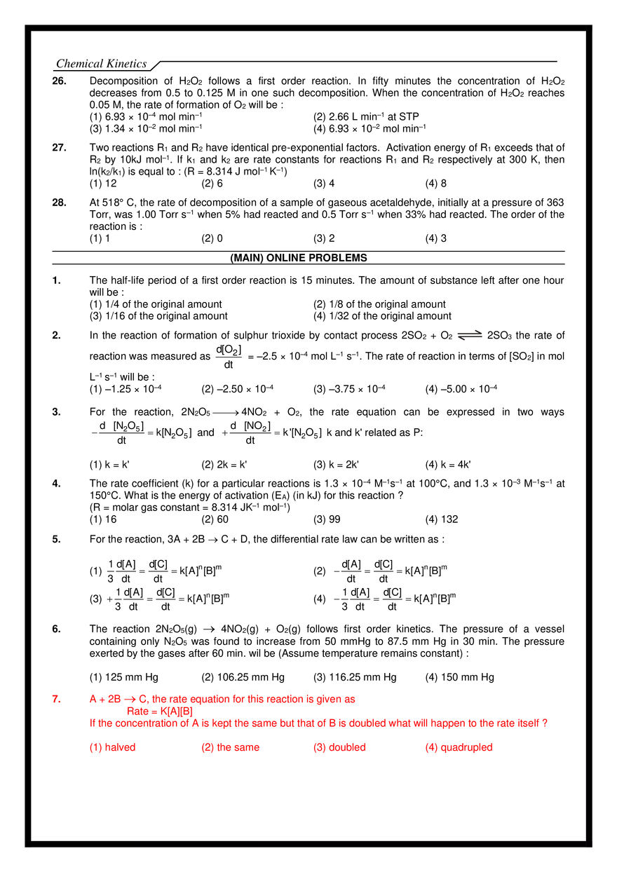 Chemical Kinetics Exercises - Page 22