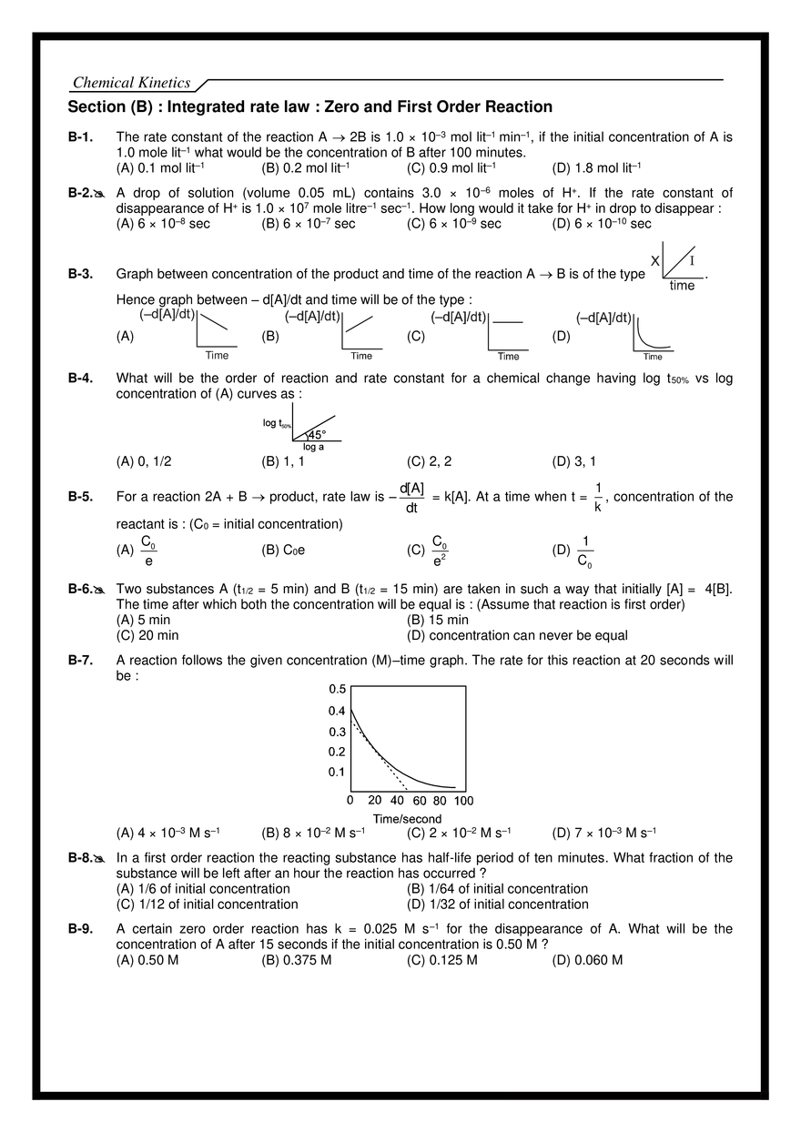 Chemical Kinetics Exercises - Page 31