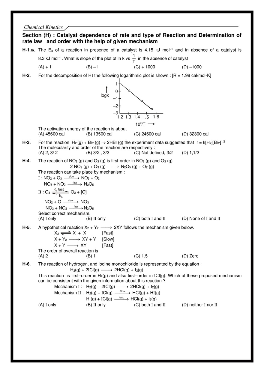 Chemical Kinetics Exercises - Page 3