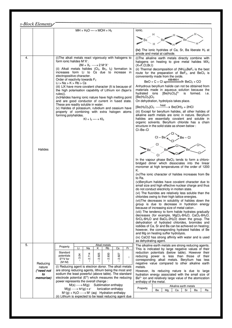 s-Block Elements Notes - Page 19