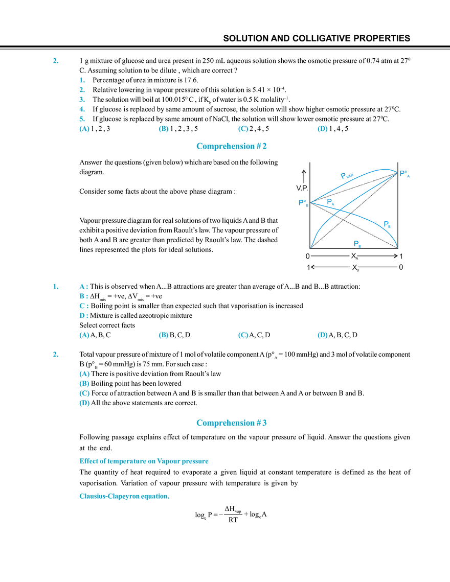 Solution and Colligative Properties Exercise # 3 - Page 2