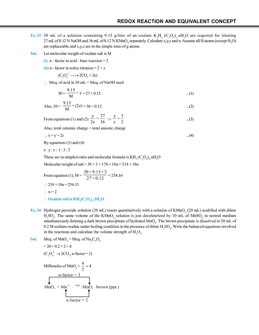 Redox Reaction and Equivalent Concept Solved Examples - Page 3