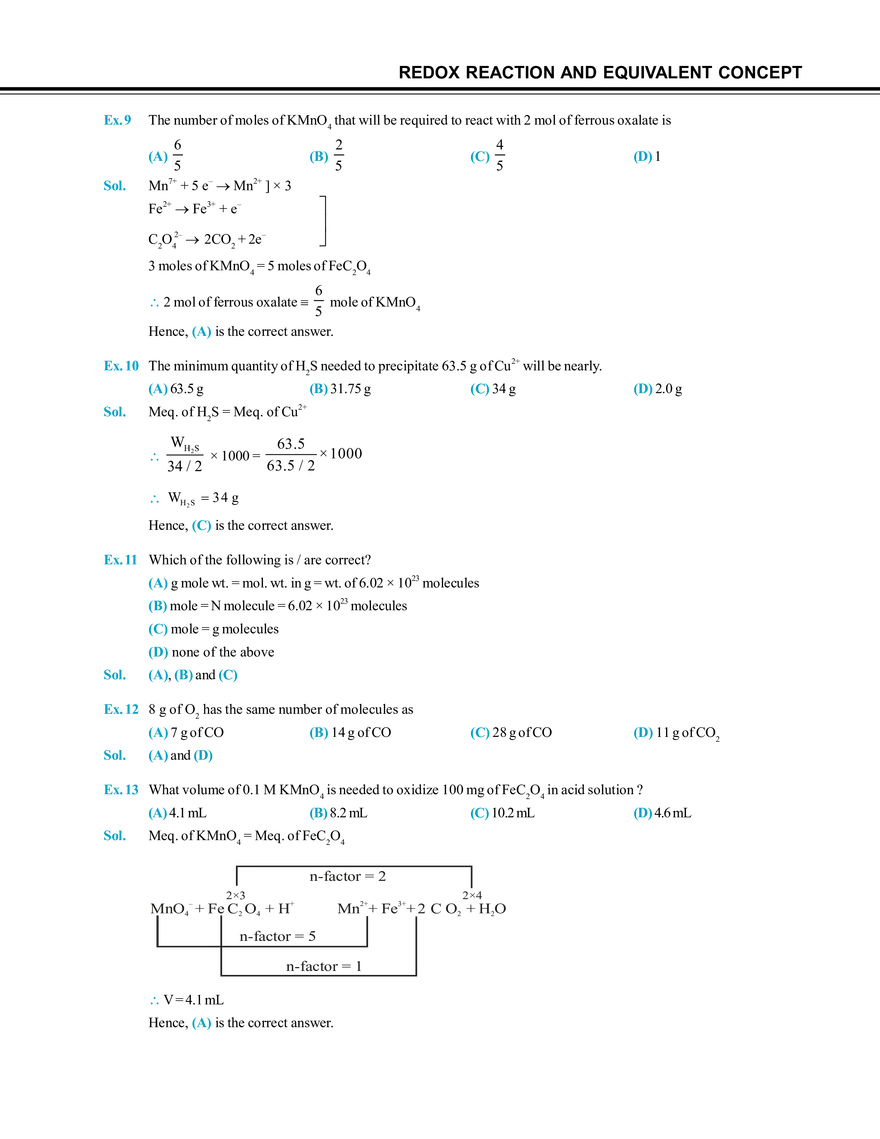 Redox Reaction and Equivalent Concept Solved Examples - Page 5