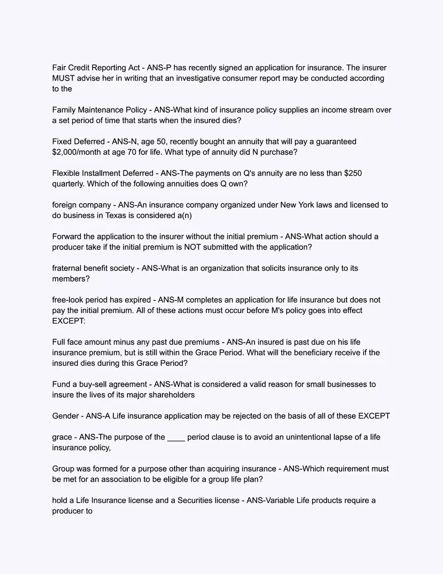 200 Questions Texas Life Insurance Only State Exam Simulator - Page 11
