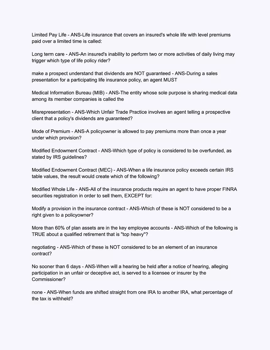 200 Questions Texas Life Insurance Only State Exam Simulator - Page 14