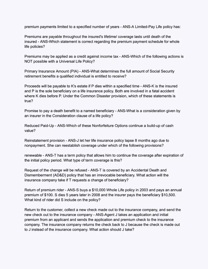 200 Questions Texas Life Insurance Only State Exam Simulator - Page 3