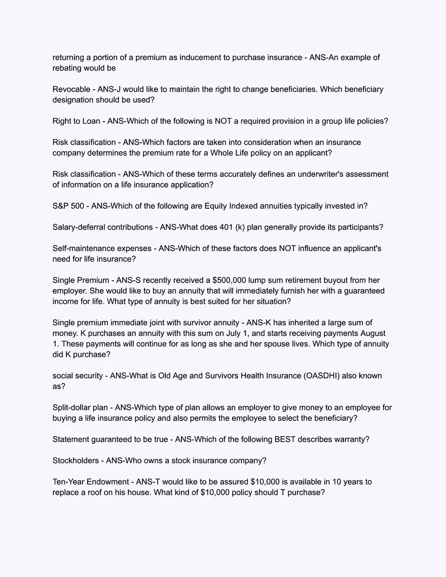 200 Questions Texas Life Insurance Only State Exam Simulator - Page 4