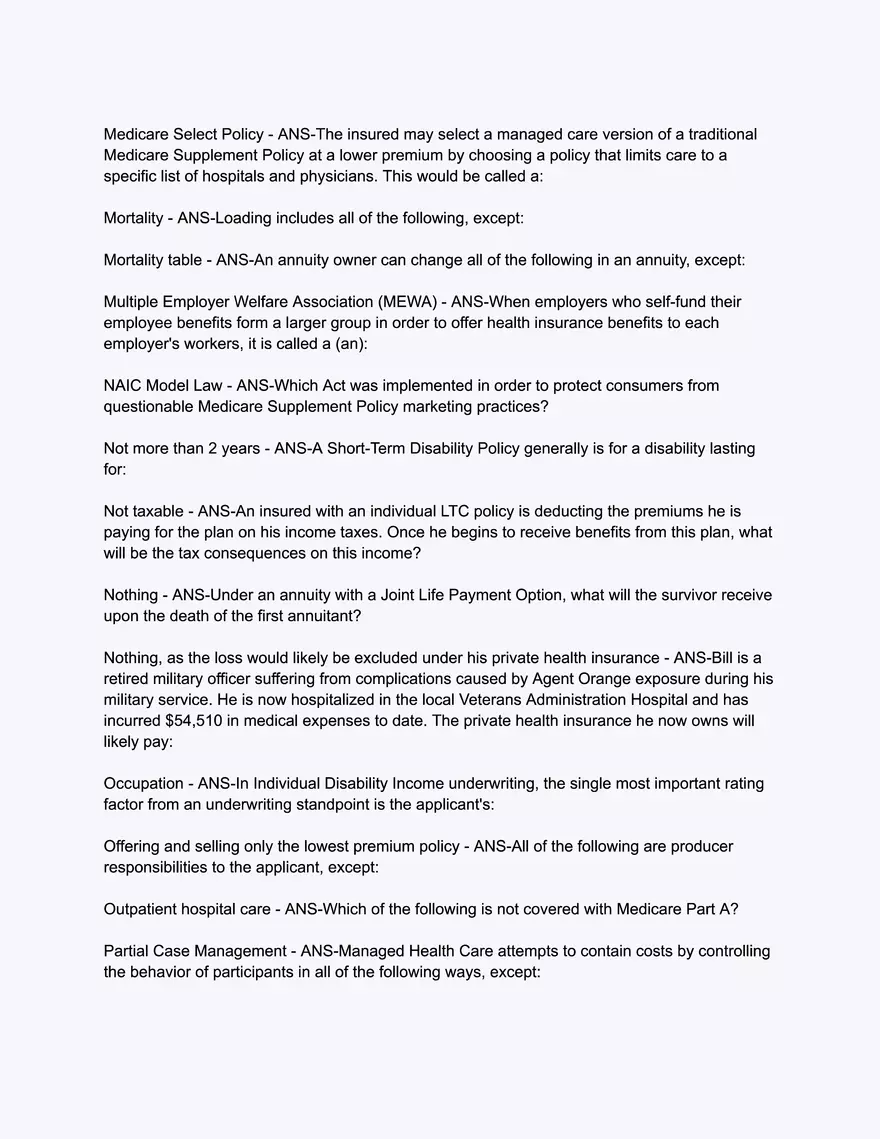 A.D. BANKER Life & Health - Comprehensive Exam - Page 11