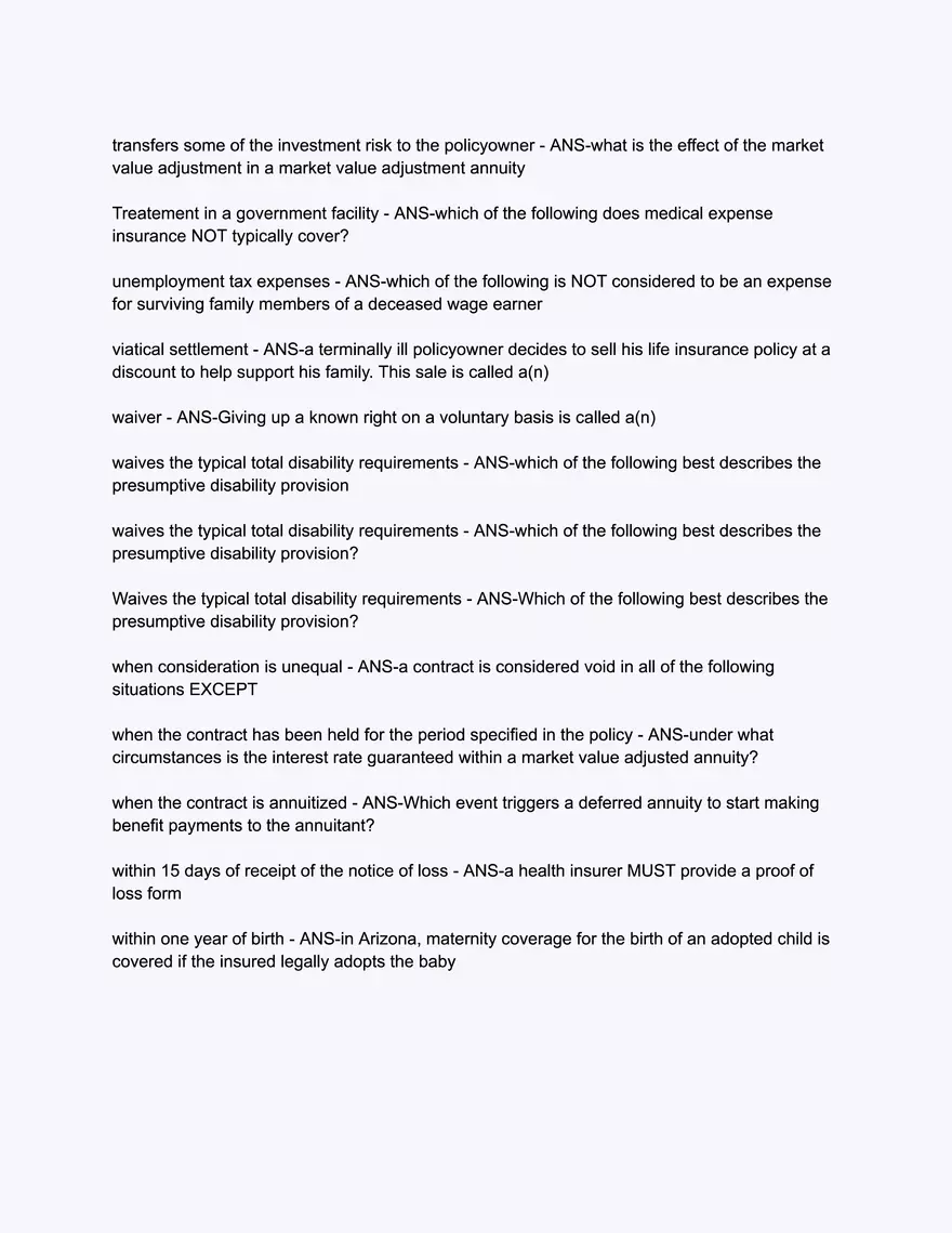 Arizona Life and Health Insurance State Exam Simulator - Page 10