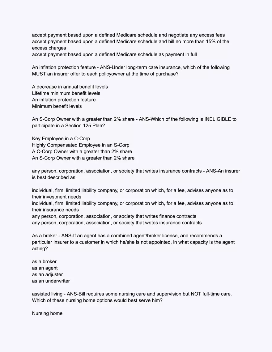 Arkansas Health and Accident Practice Exam - Page 8