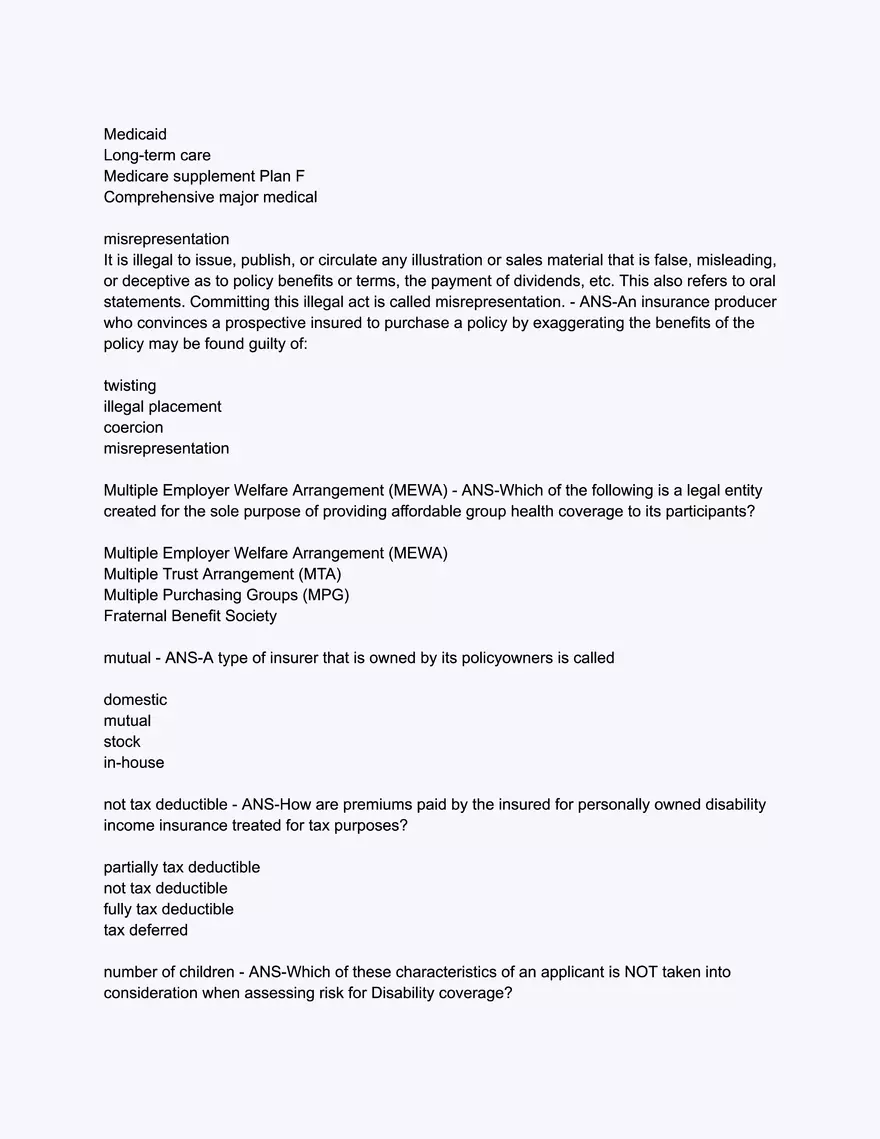 Arkansas Health and Accident Practice Exam - Page 15