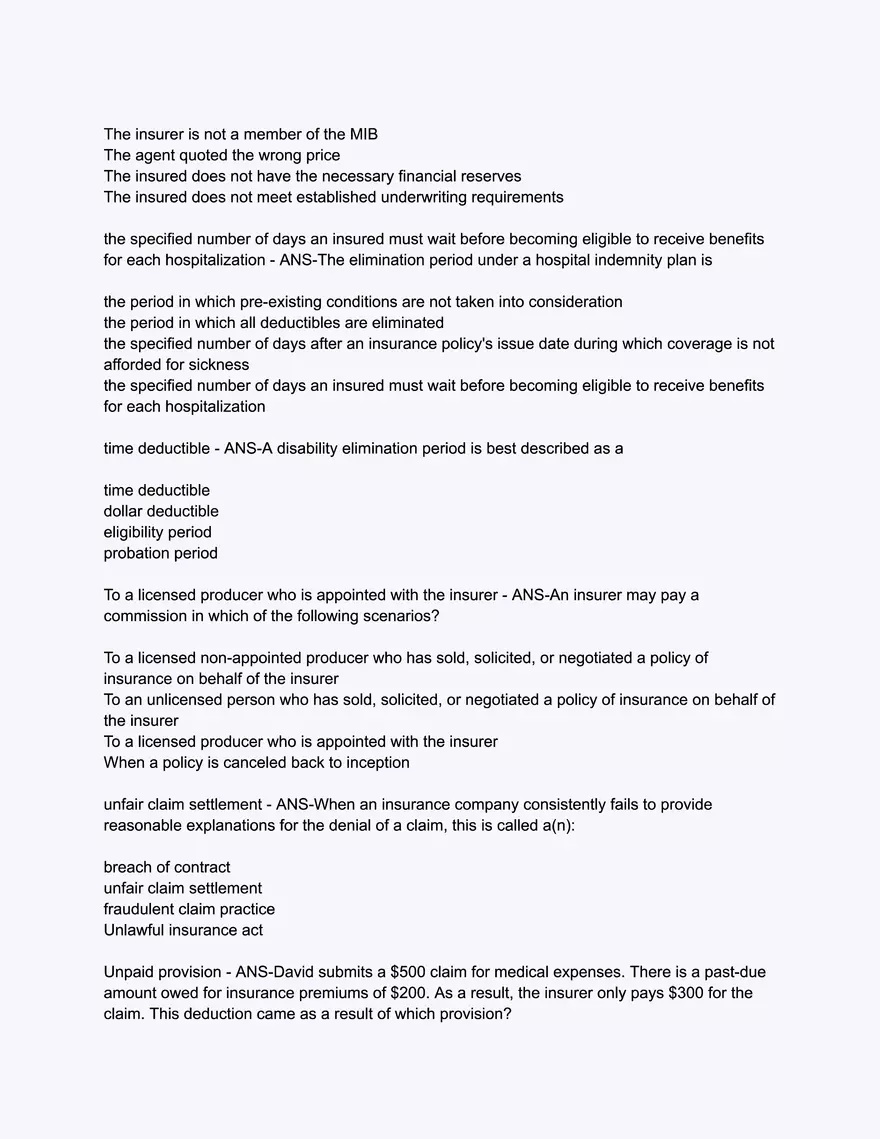 Arkansas Health and Accident Practice Exam - Page 5