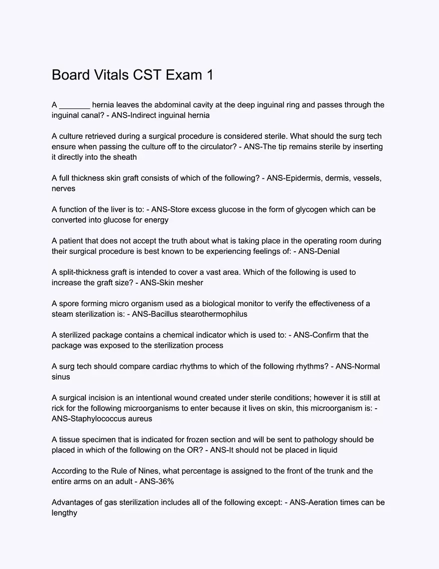 Board Vitals CST Exam 1 - Page 1