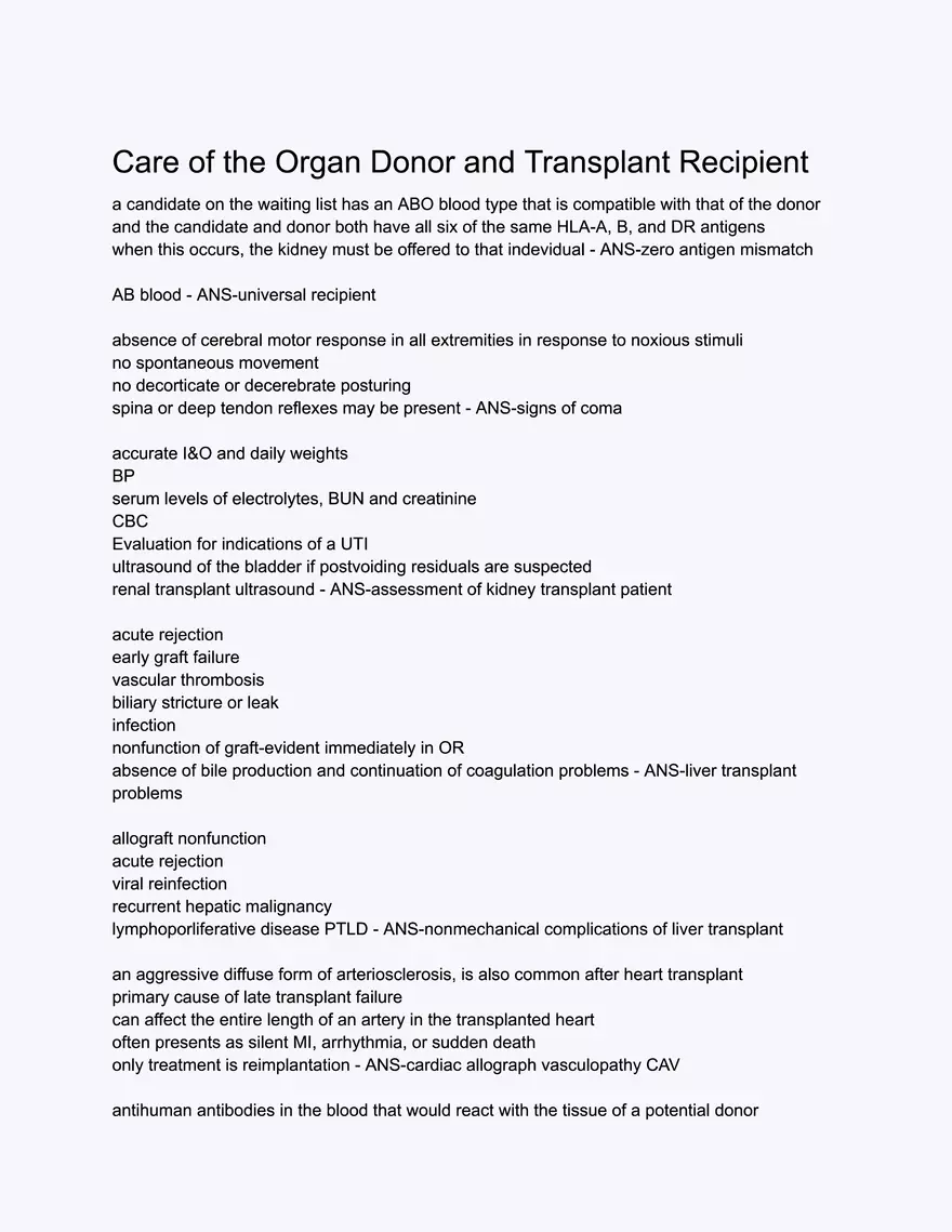Care of the Organ Donor and Transplant Recipient - Page 1