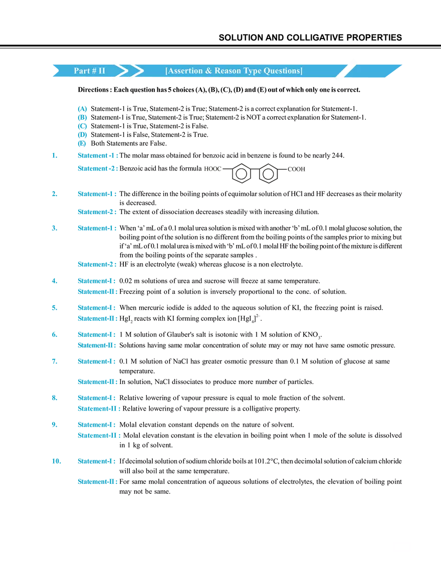 Solution and Colligative Properties Exercise # 2 - Page 4