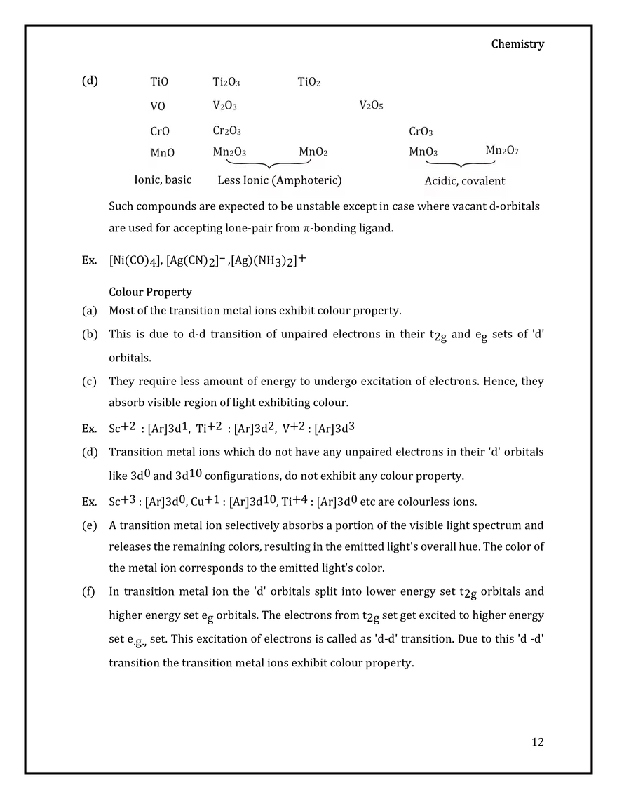 General Properties of the Transition Elements (d-Block) - Page 4