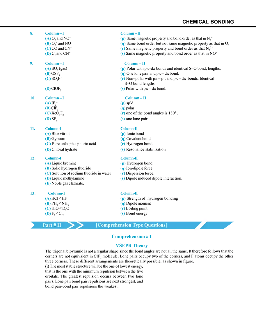 Chemical Bonding Exercise # 3 - Page 2