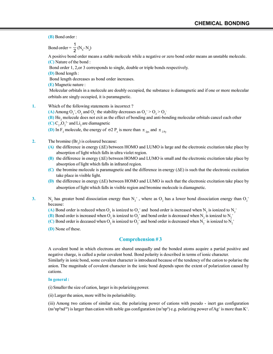 Chemical Bonding Exercise # 3 - Page 4