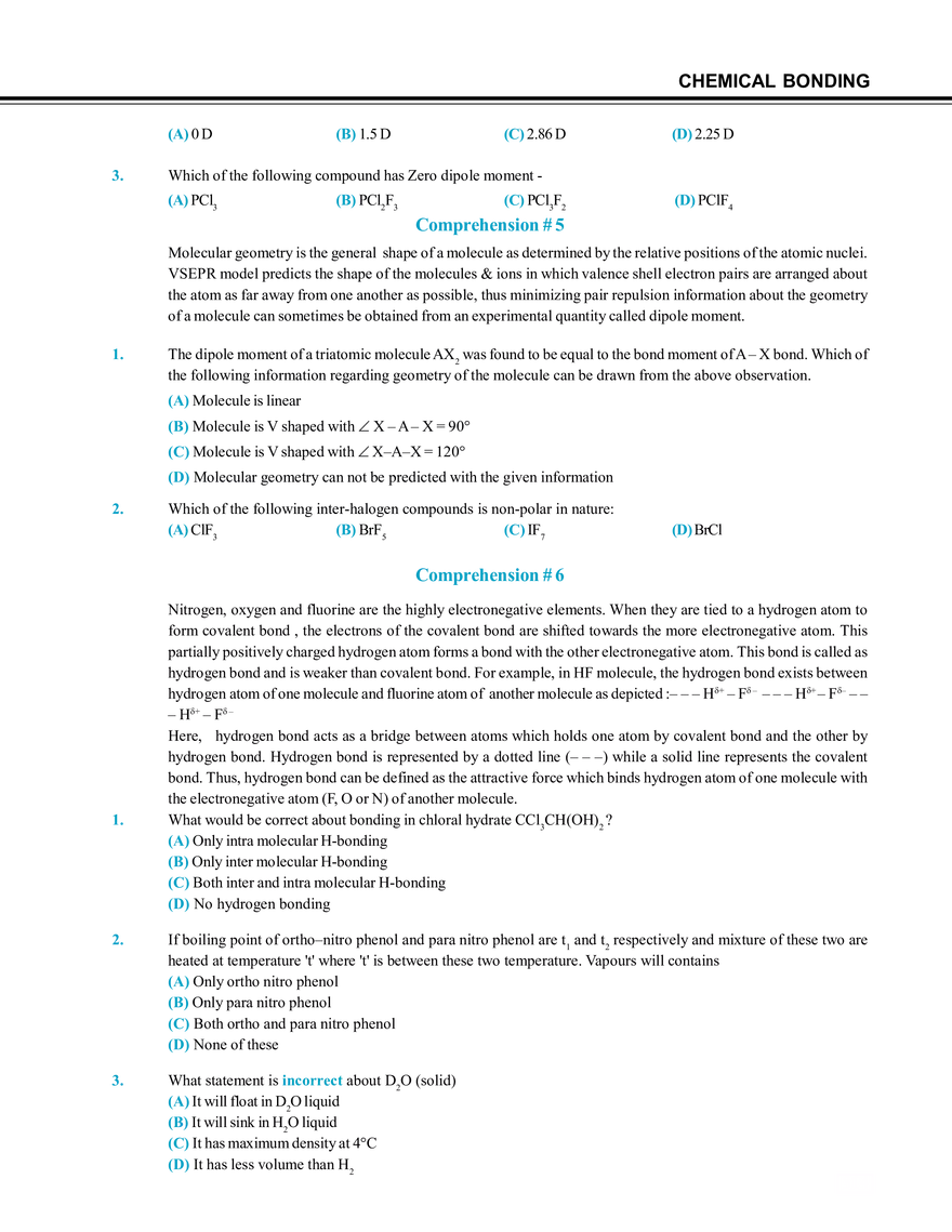Chemical Bonding Exercise # 3 - Page 6