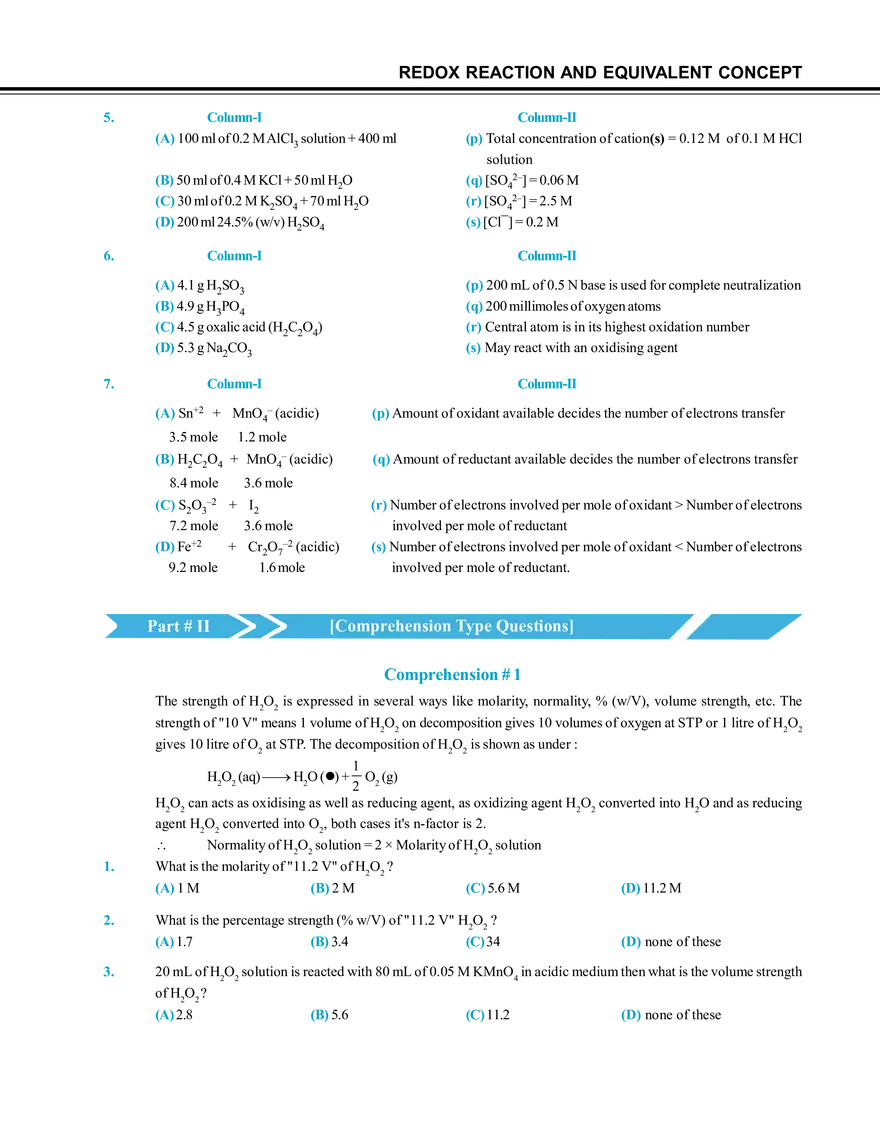 Redox Reaction and Equivalent Concept Exercise # 3 - Page 2