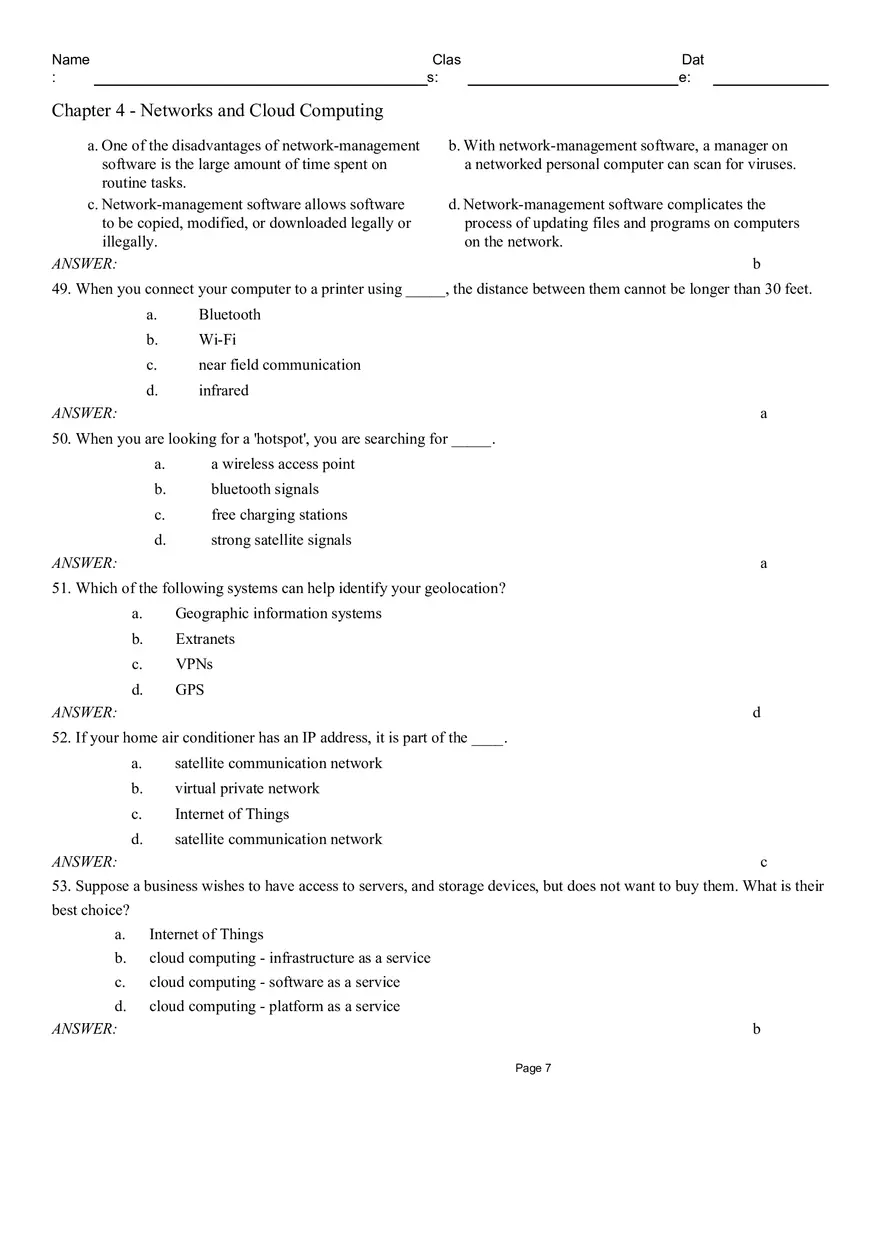 Chapter 4 - Networks and Cloud Computing Multiple Choice - Page 4