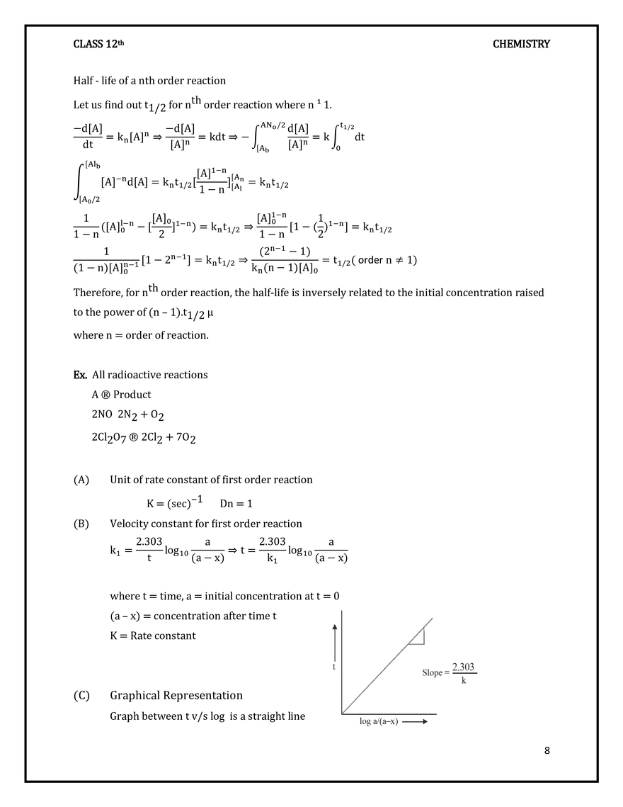 Chemical Kinetics Integrated Rate Equations - Page 8