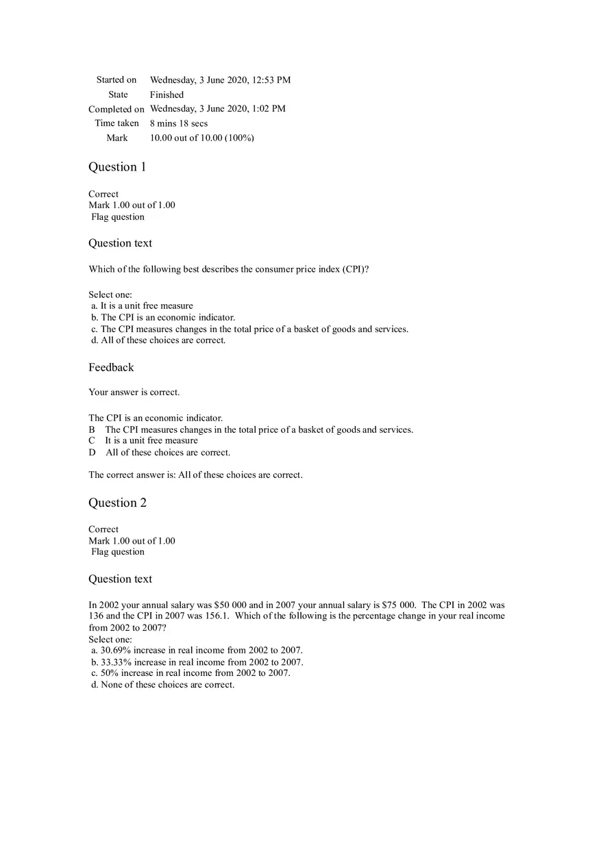 CPI Quiz Answers - Page 1