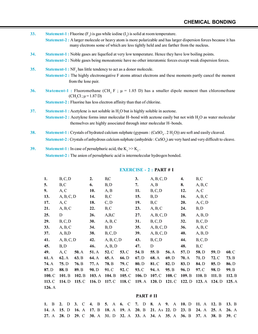 Chemical Bonding Exercise # 2 - Page 9