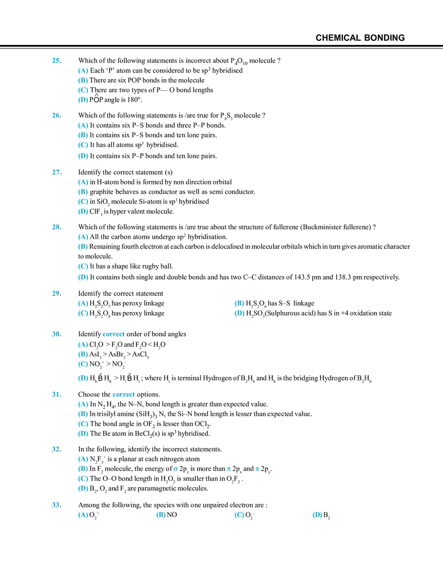 Chemical Bonding Exercise # 2 - Page 10