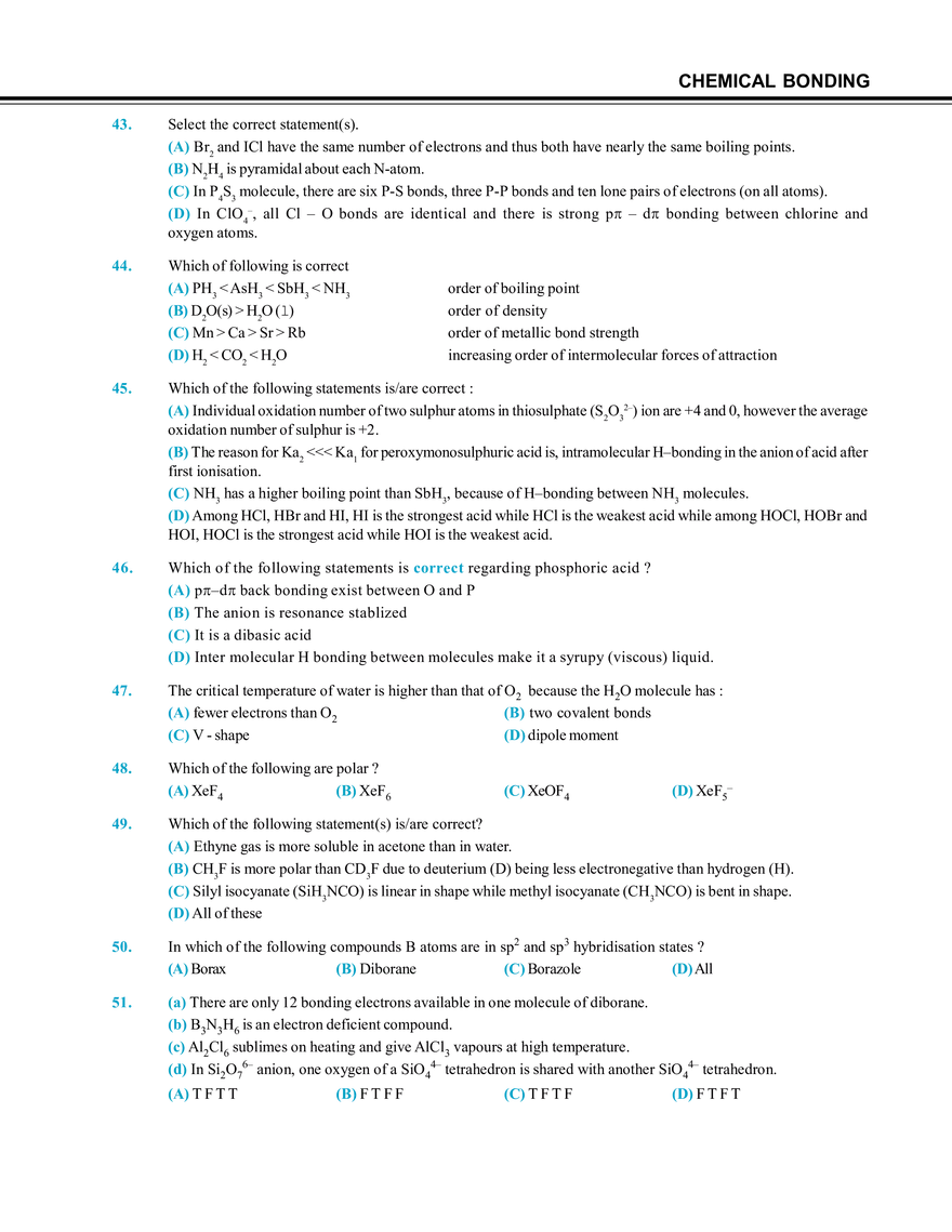 Chemical Bonding Exercise # 2 - Page 12