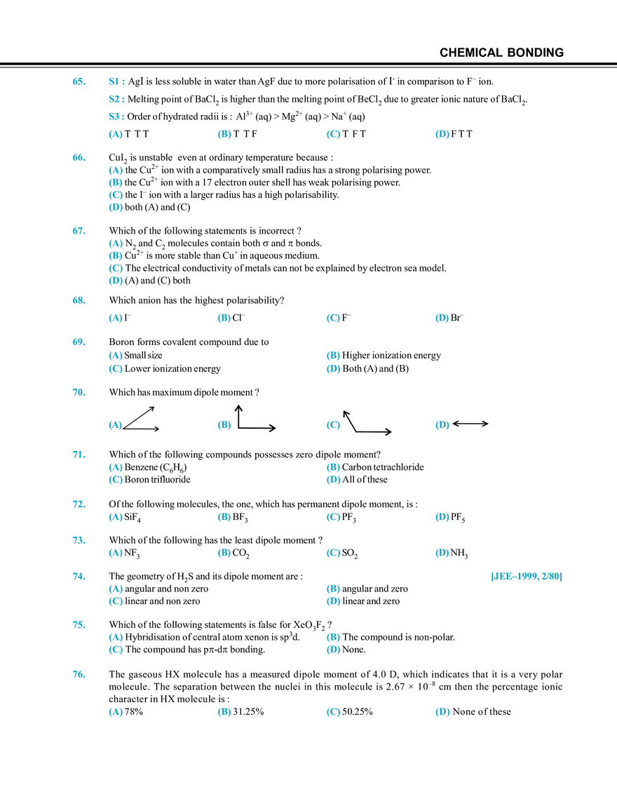 Chemical Bonding Exercise # 2 - Page 14