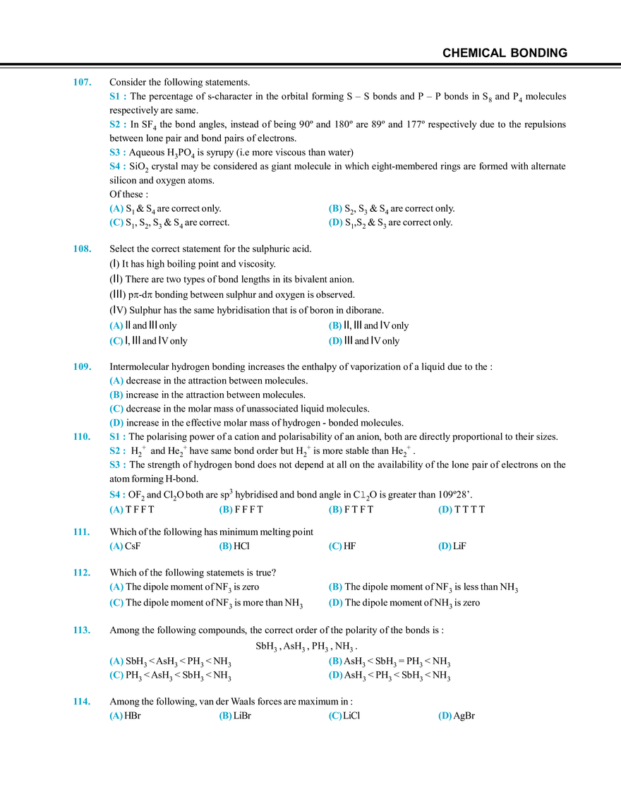 Chemical Bonding Exercise # 2 - Page 3