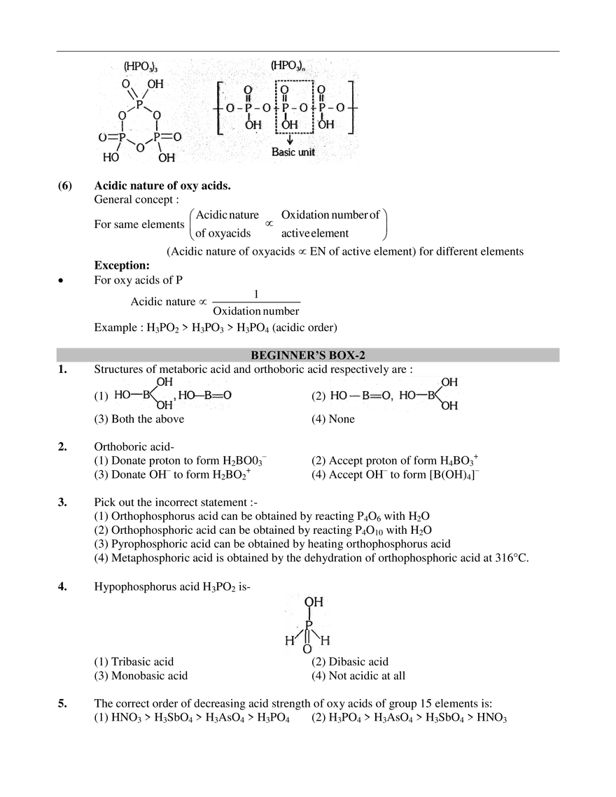 p-Block Elements Exercises - Page 56