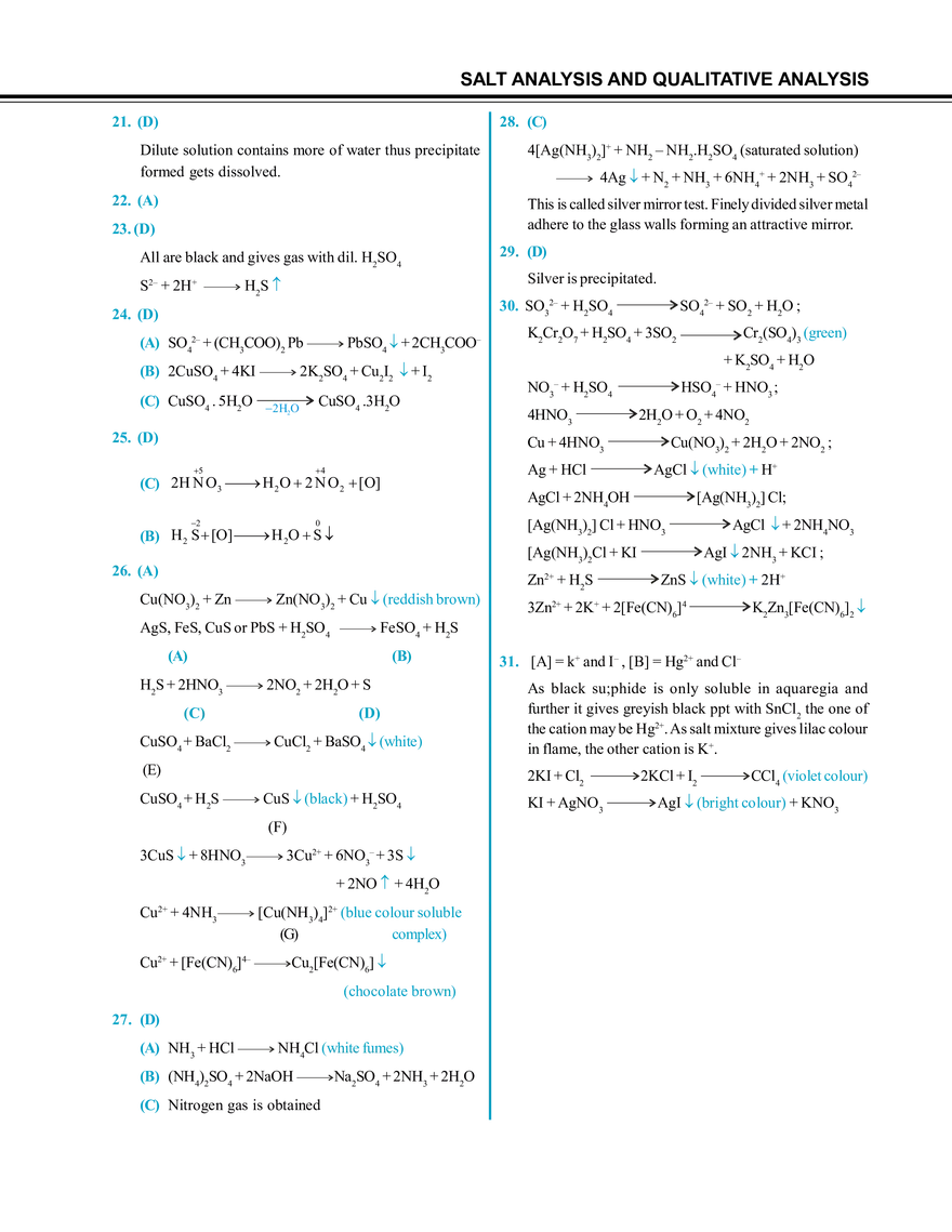 Salt Analysis and Qualitative Analysis - Page 7