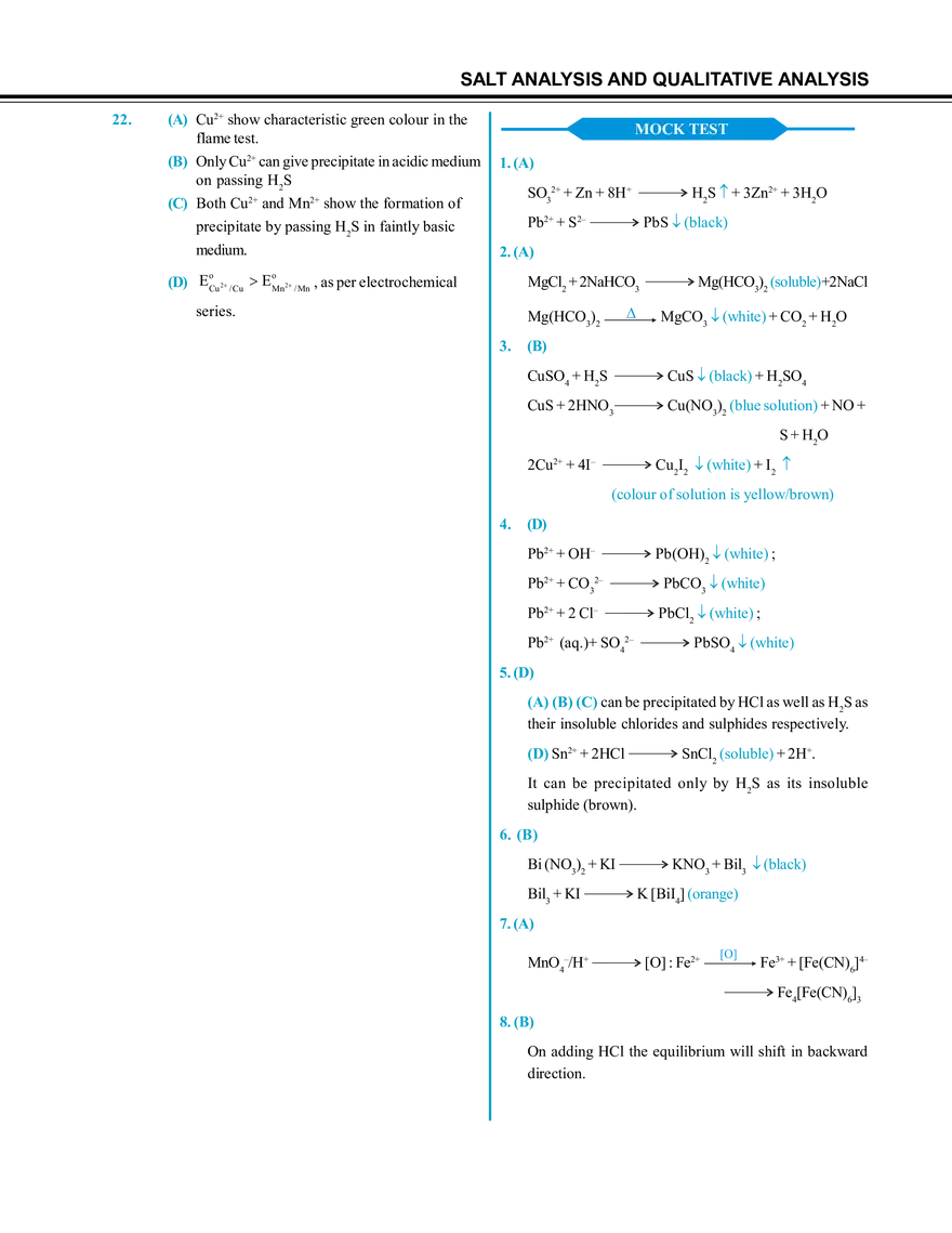 Salt Analysis and Qualitative Analysis - Page 5