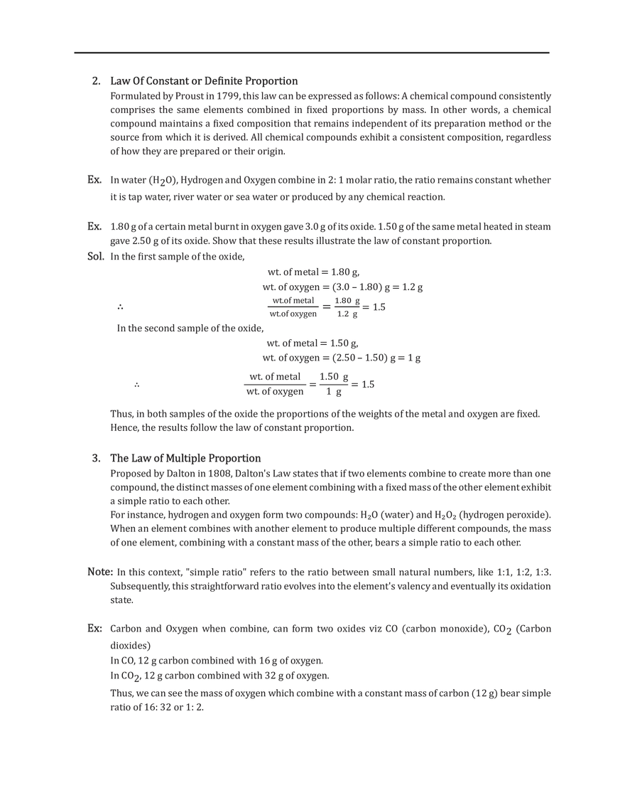 Laws of Chemical Combination - Page 2