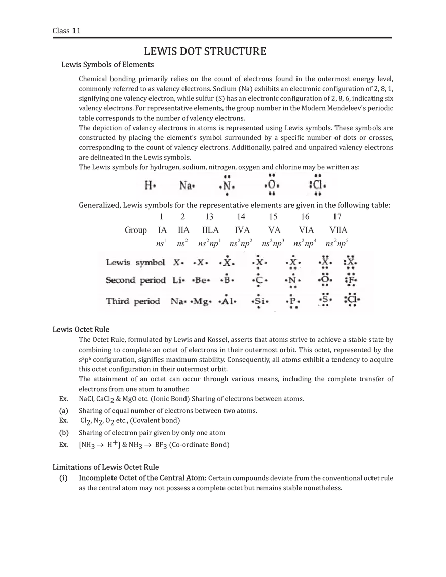 Lewis Dot Structure - Page 1