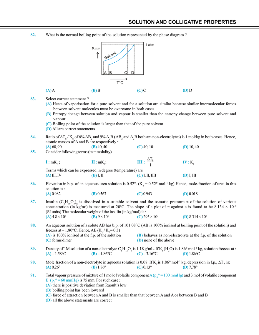 Solution and Colligative Properties Exercise # 1 - Page 12