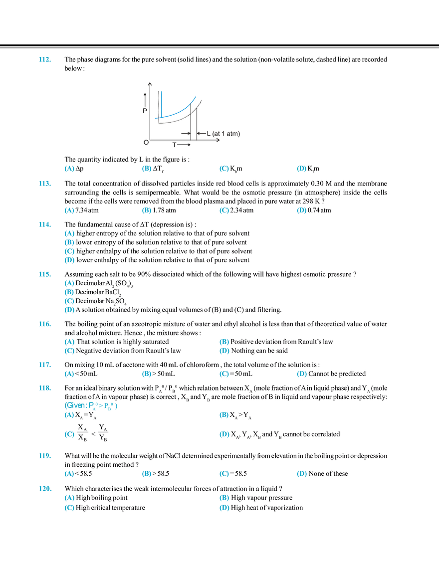 Solution and Colligative Properties Exercise # 1 - Page 4