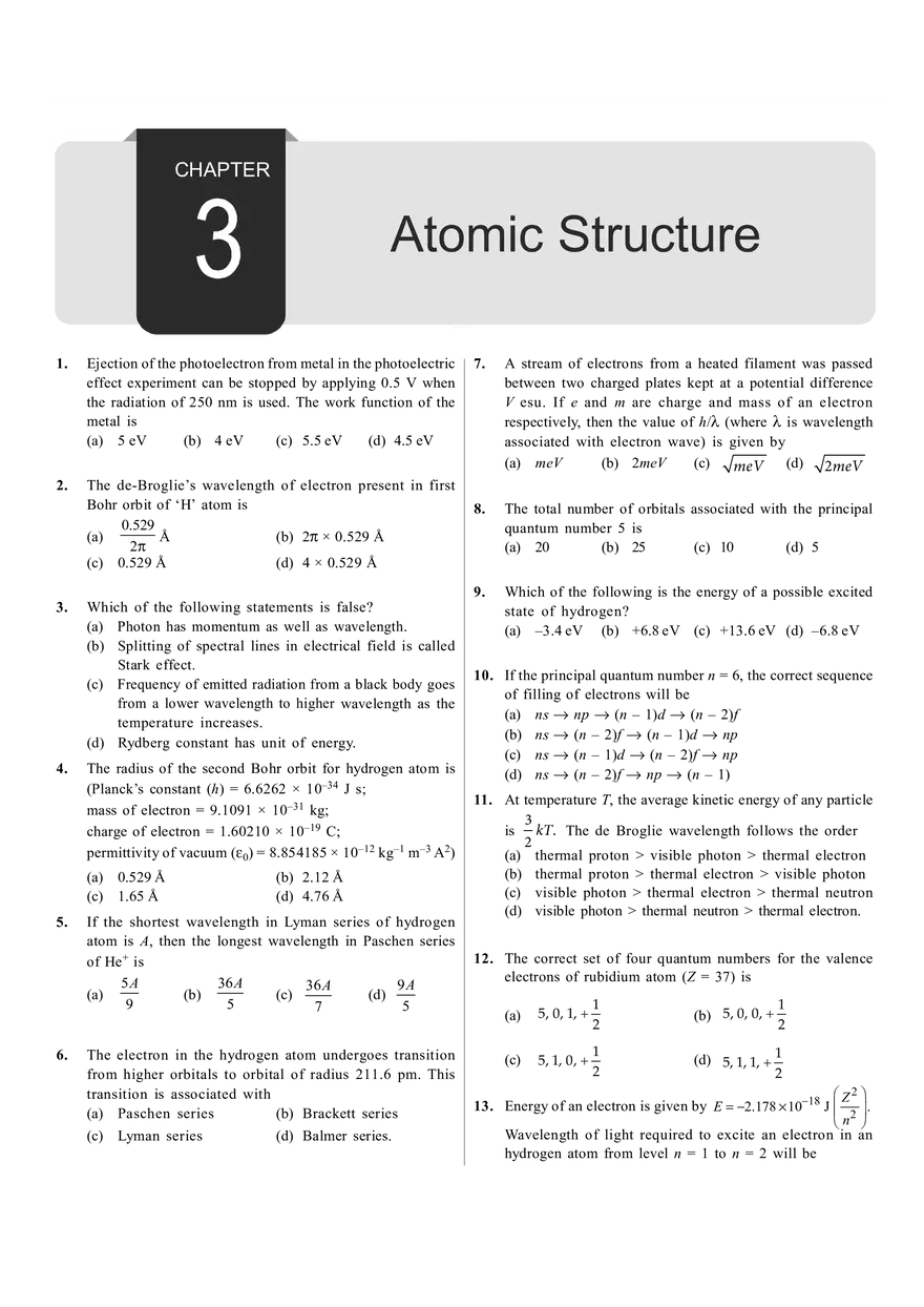 Chapter 3 Atomic Structure Answers - Page 1