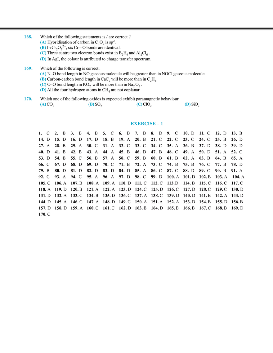 Chemical Bonding Exercise # 1 - Page 7