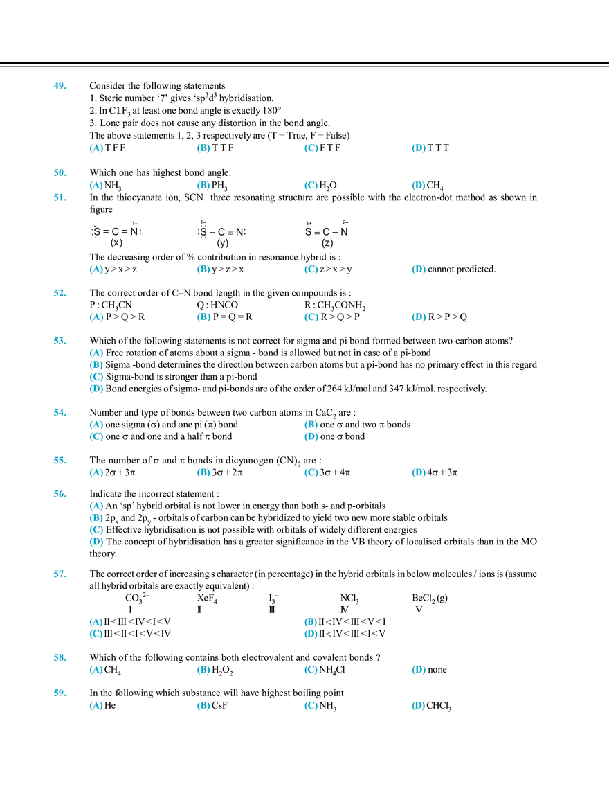 Chemical Bonding Exercise # 1 - Page 10