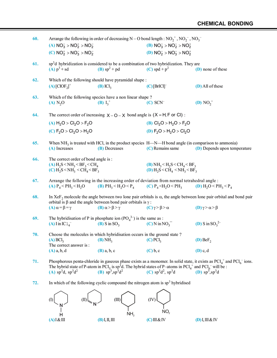 Chemical Bonding Exercise # 1 - Page 11
