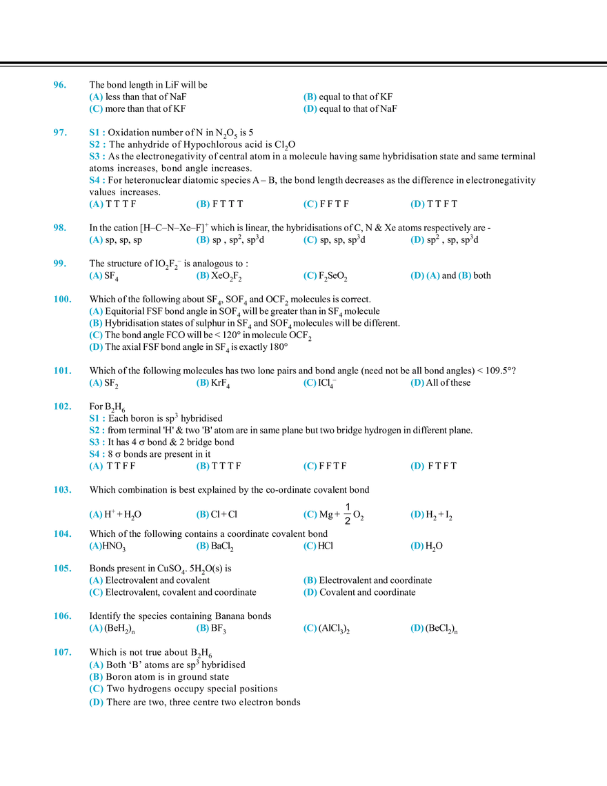 Chemical Bonding Exercise # 1 - Page 14