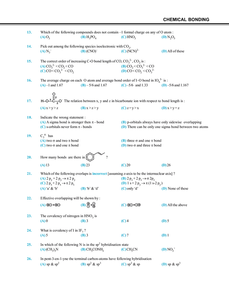 Chemical Bonding Exercise # 1 - Page 2