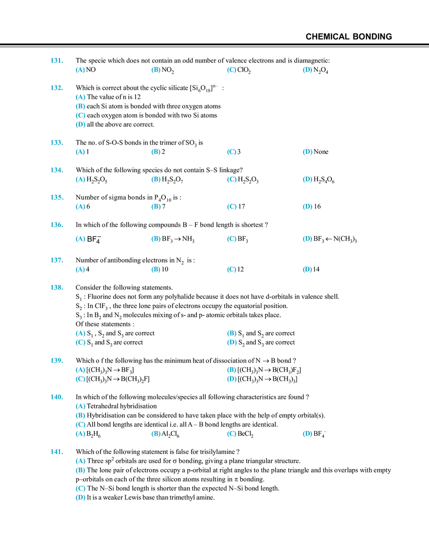 Chemical Bonding Exercise # 1 - Page 4