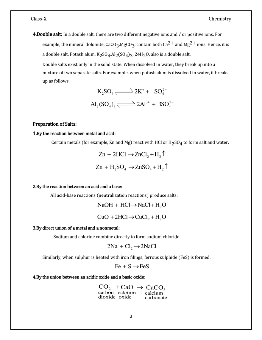Acids, Bases & Salts Salts & its Types - Page 3