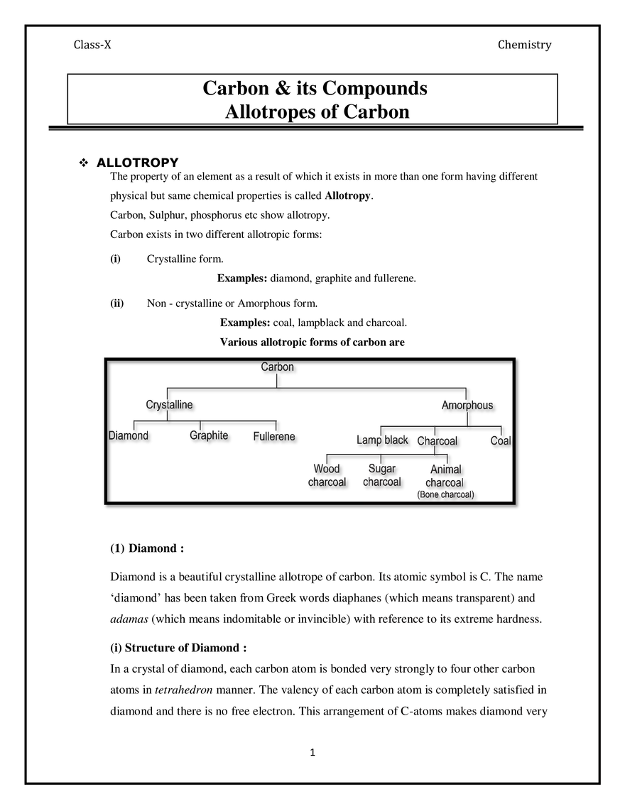 Allotropes of Carbon - Page 1